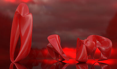 ABSTRACT FORMS : HARMONY IN RED - a Digital Art Artowrk by Davide Gianquitto